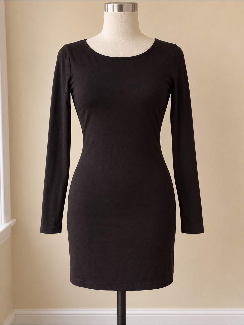Lulus Black Long Sleeve Mini Dress — Size M